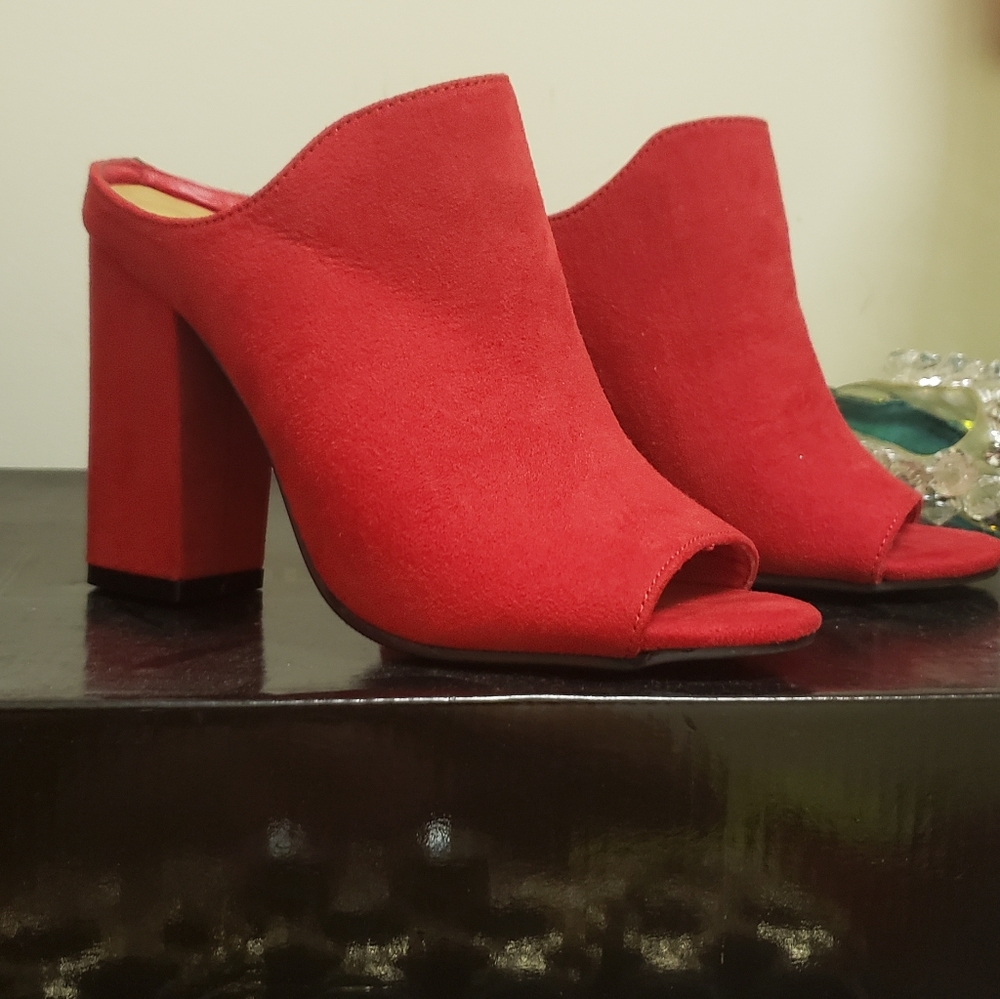 Suede high heel mules - Size 5 1/2